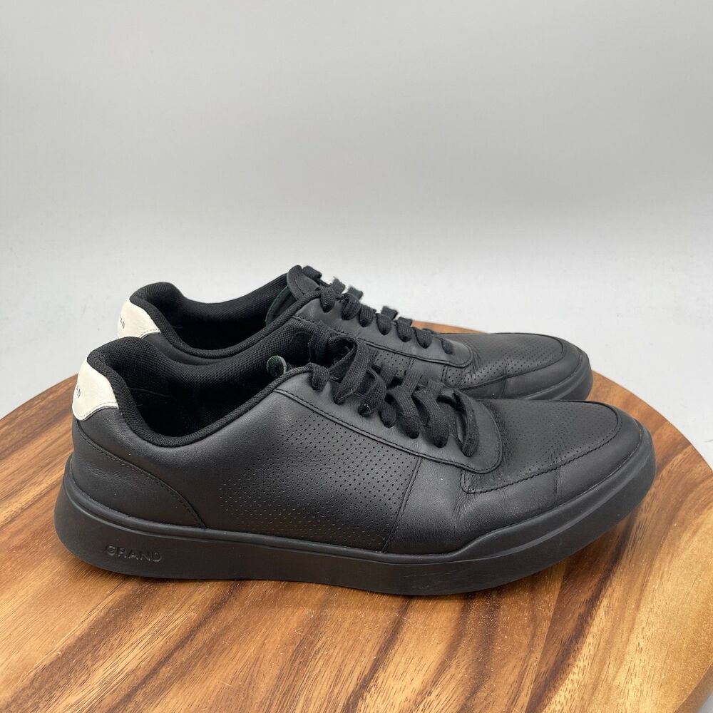 Cole Haan Crosscourt Shoes Mens Size 10 M Black Perforated Modern Dressy Sneaker
